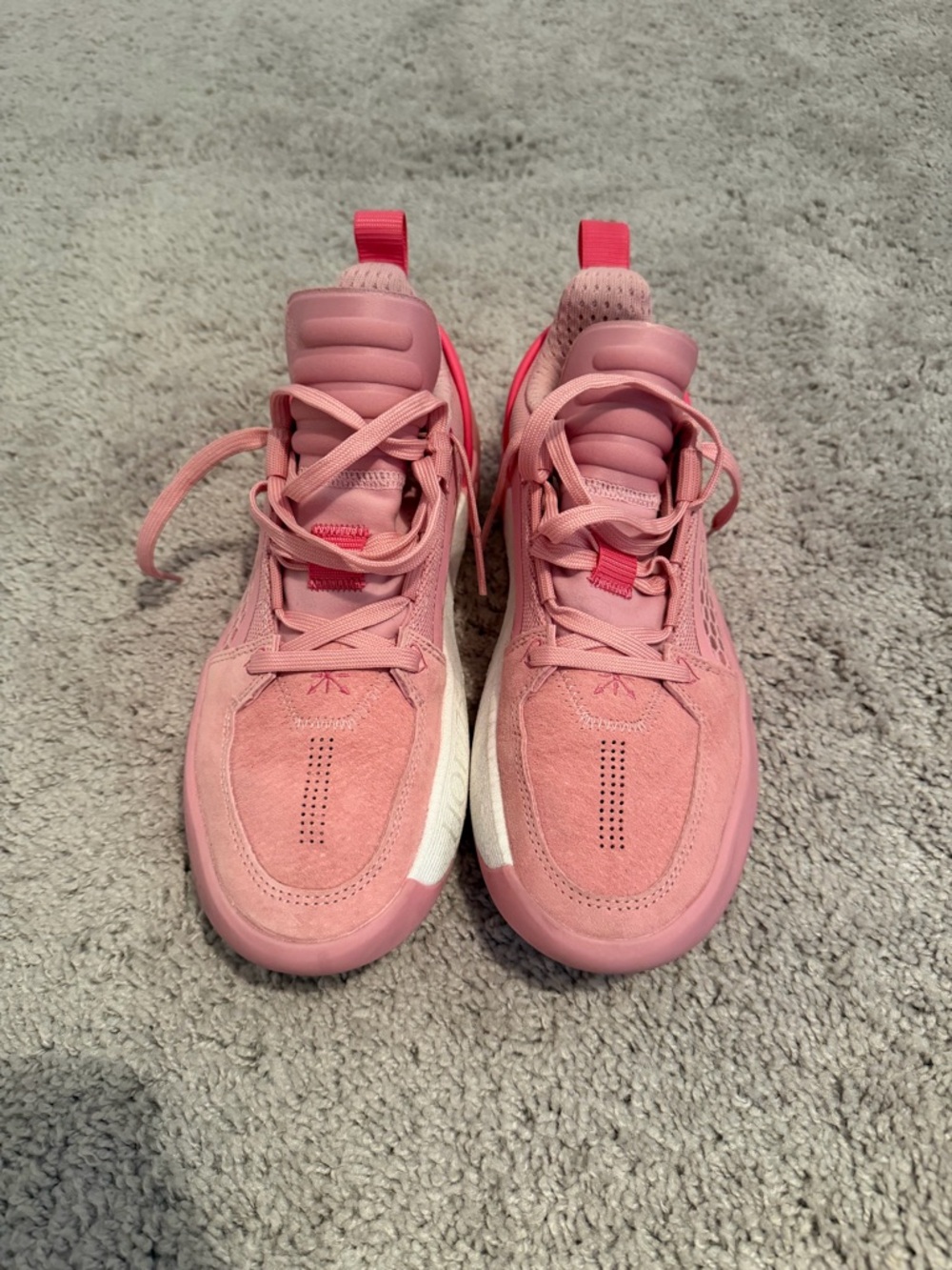 Pink Suede Athletic Sneakers